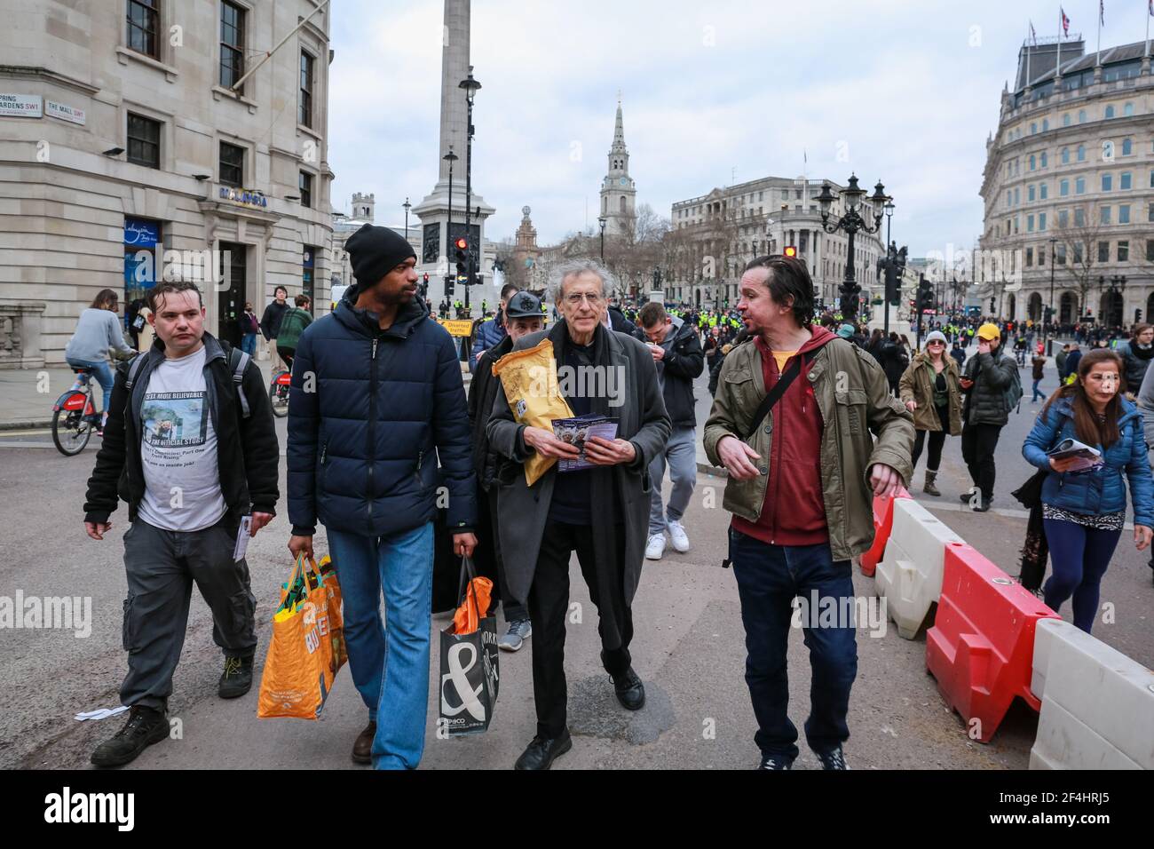 Londres, Royaume-Uni. 20 mars 2021. Piers Corbyn activiste lors d'une manifestation anti-verrouillage à Trafalgar Square dans le centre de Londres. Crédit: Waldemar Sikora Banque D'Images