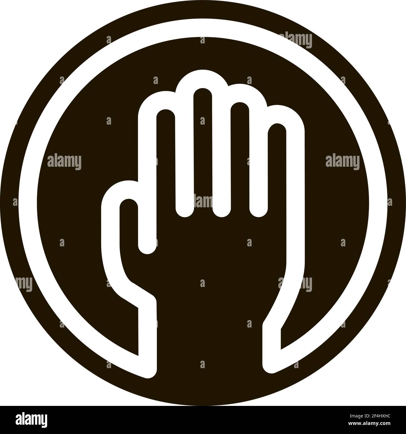 Illustration du glyphe vectoriel de l'icône cadre rond à la main Illustration de Vecteur