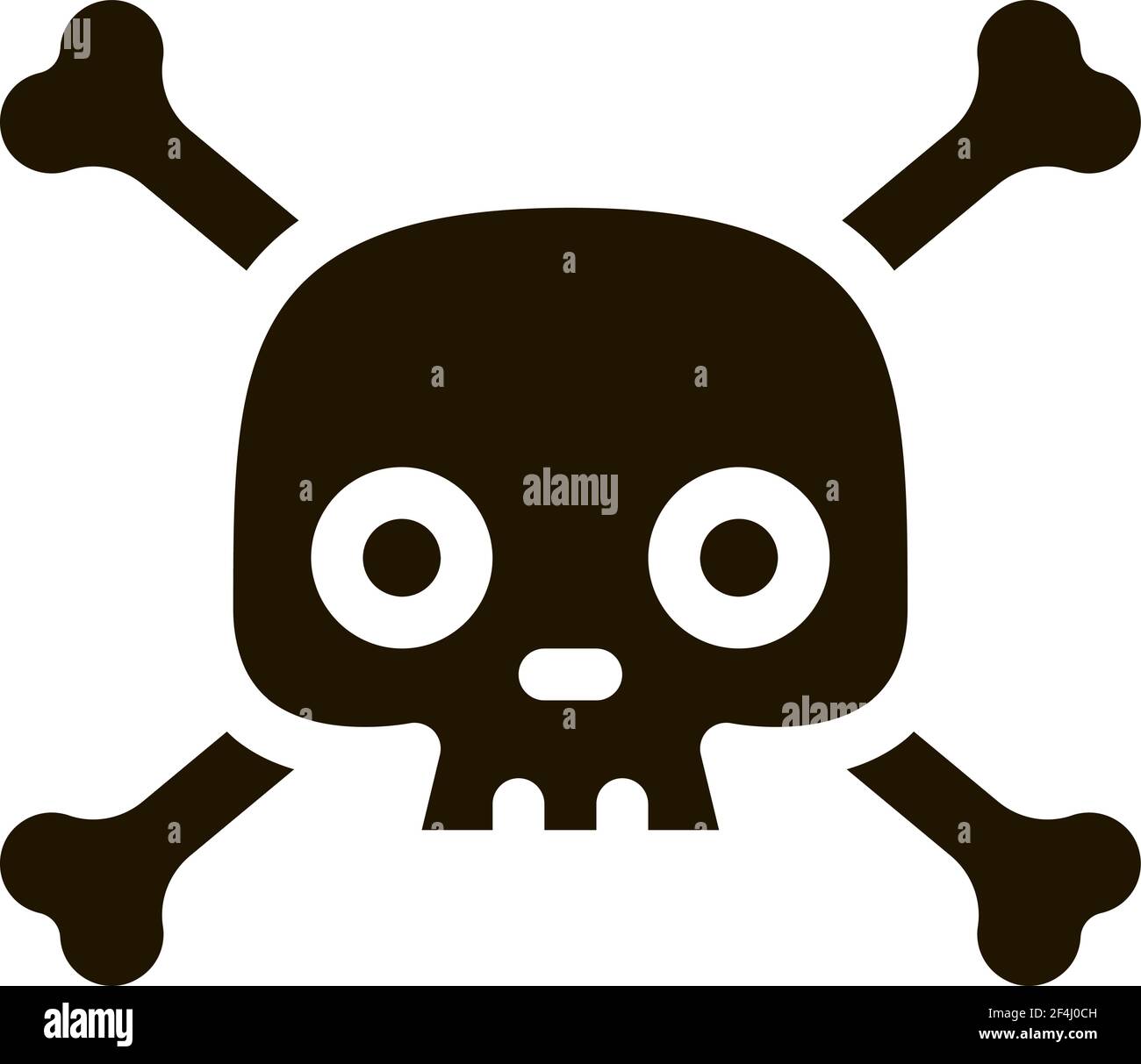 Cross Bones Skull Icon Vector Glyph Illustration Illustration de Vecteur