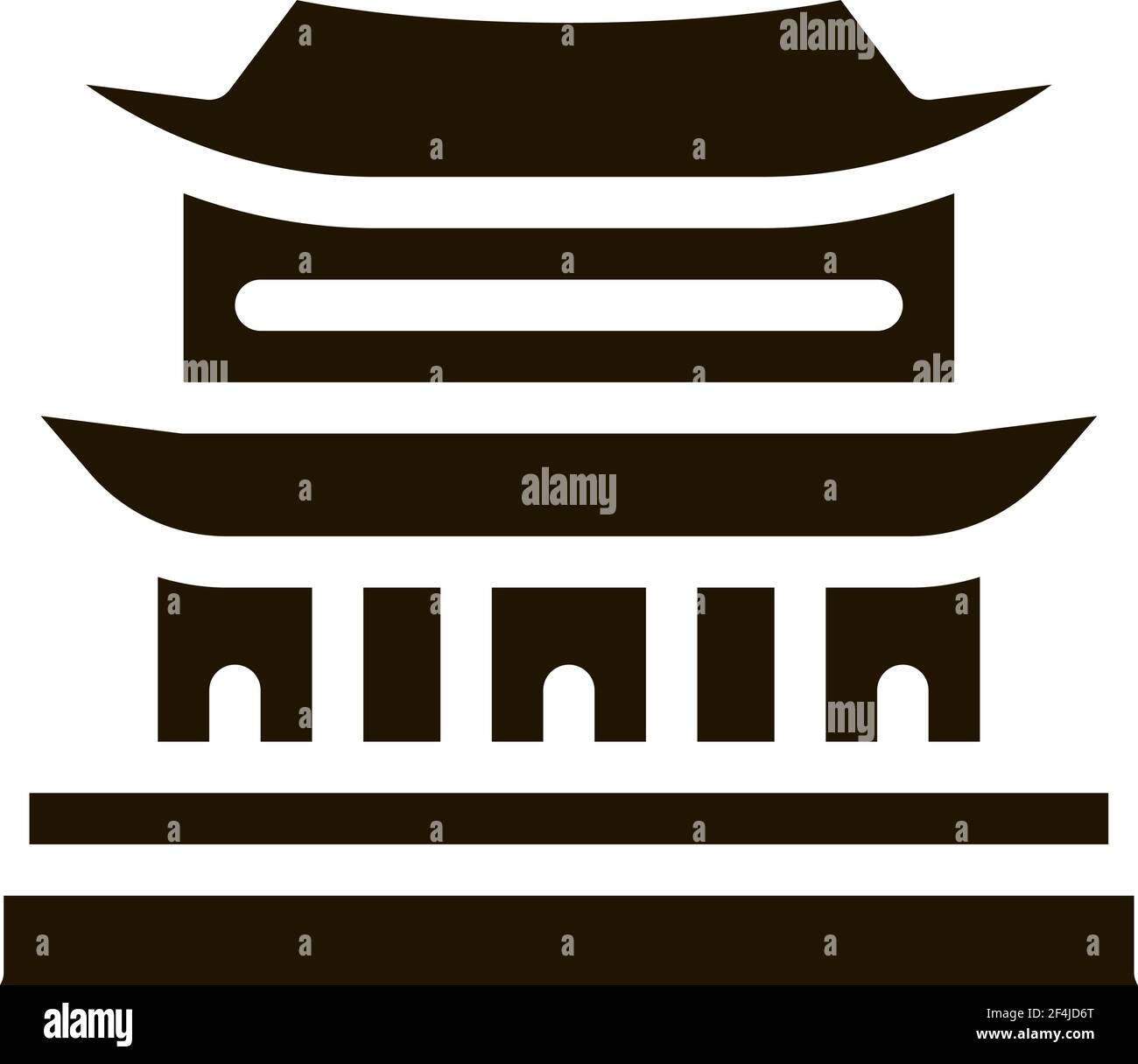 Illustration du glyphe vectoriel de l'icône de bâtiment coréen Illustration de Vecteur