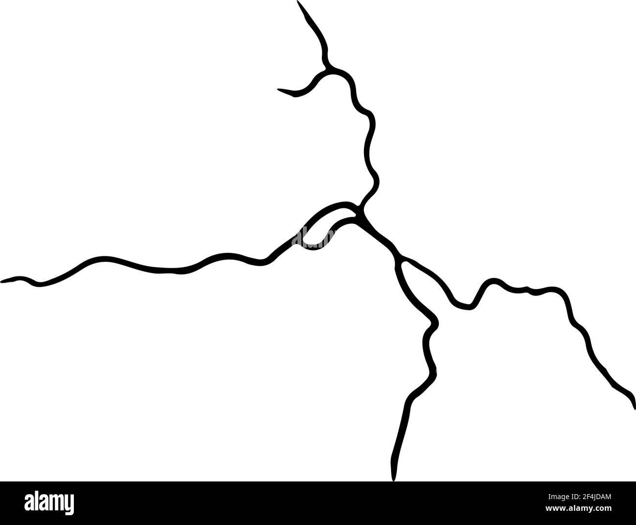 Fissure de Kintsugi. Tremblement de terre et fissures de terre, effet de trou, craquelure et texture endommagée. Les illustrations vectorielles peuvent être utilisées pour les décorations kintsugi Illustration de Vecteur