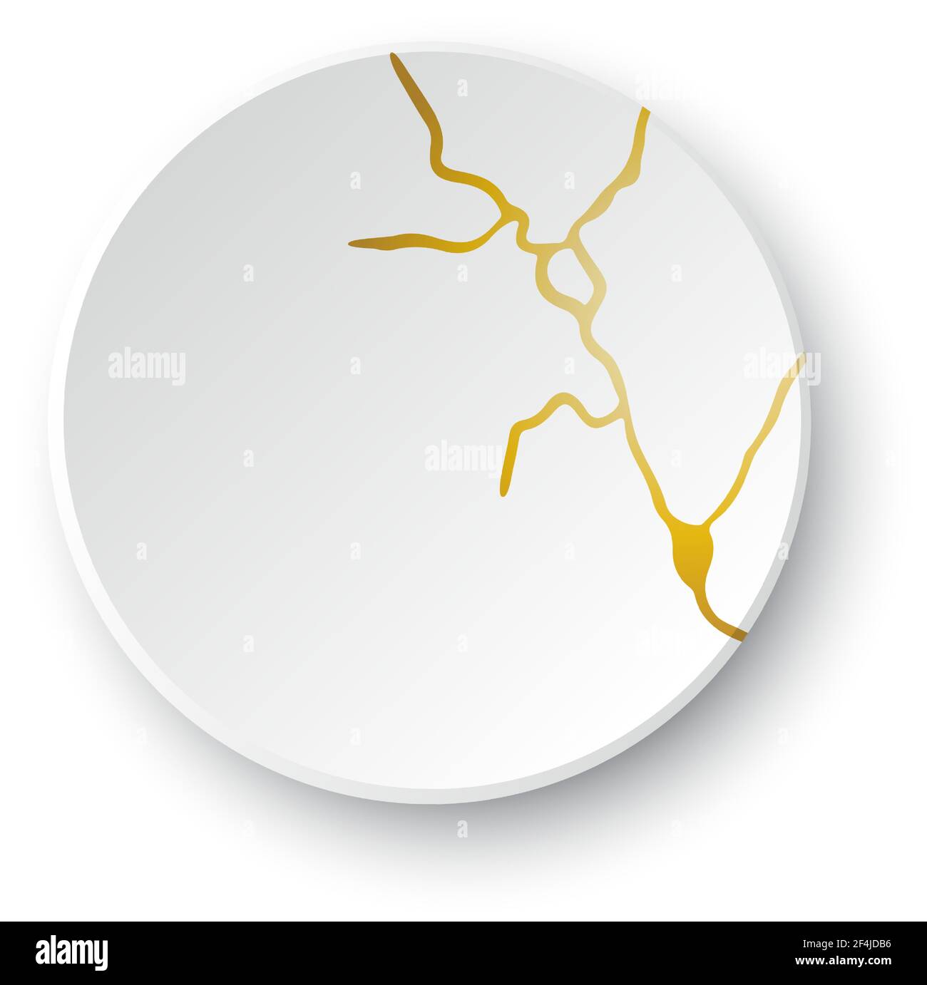 Fissure Kintsugi or. Effet cassé et craquelé, craquelure et texture endommagée. Les illustrations vectorielles peuvent être utilisées pour les décorations kintsugi, les arts muraux Illustration de Vecteur
