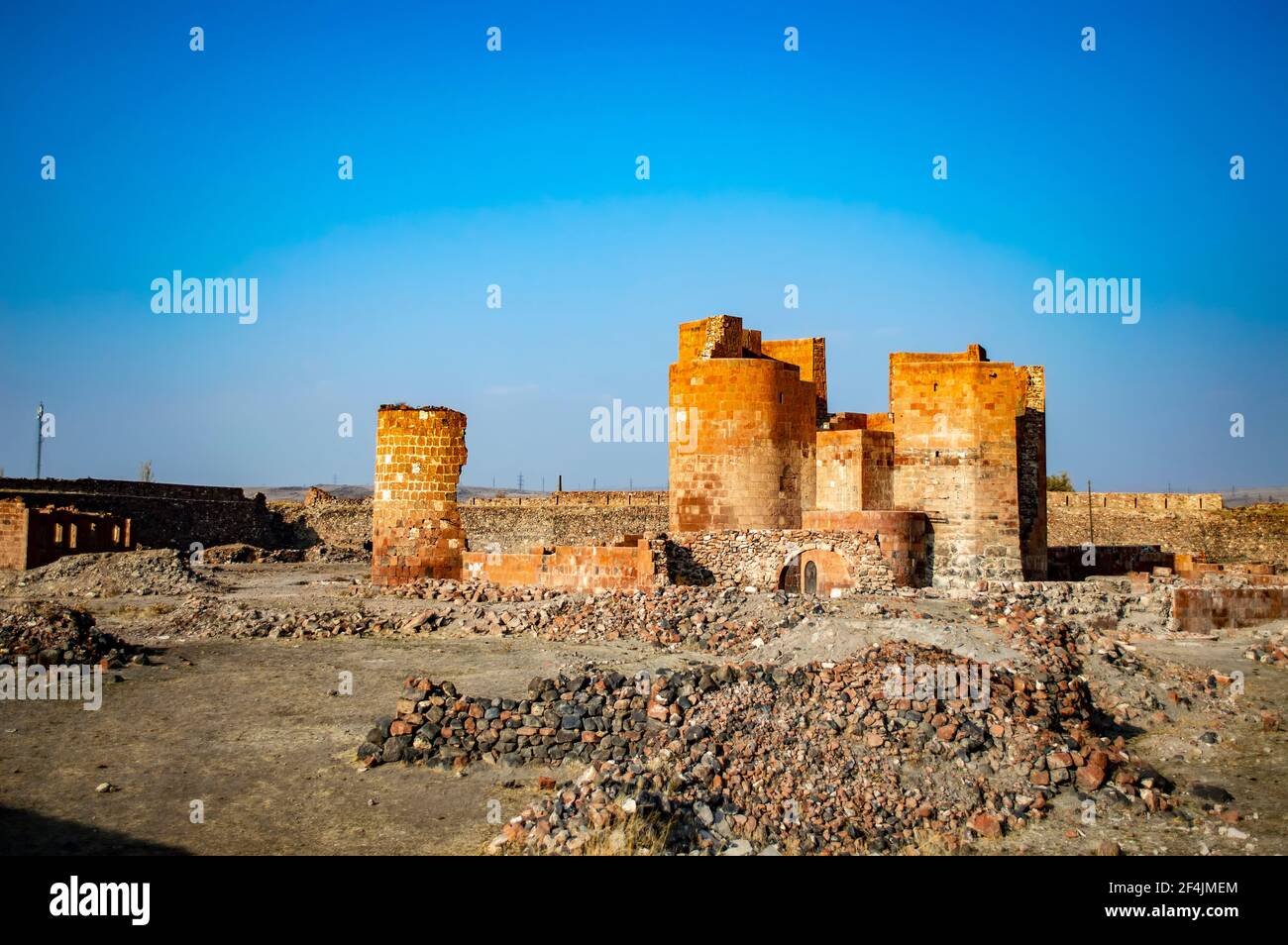 Les ruines de la forteresse de Dashtadem dans le village de Dashtadem en Arménie, une destination touristique célèbre Banque D'Images
