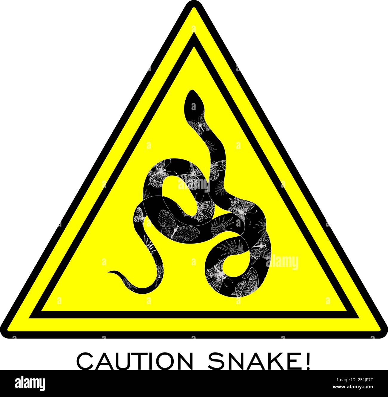 Panneau d'avertissement Snake. Danger, serpents toxiques. Illustration