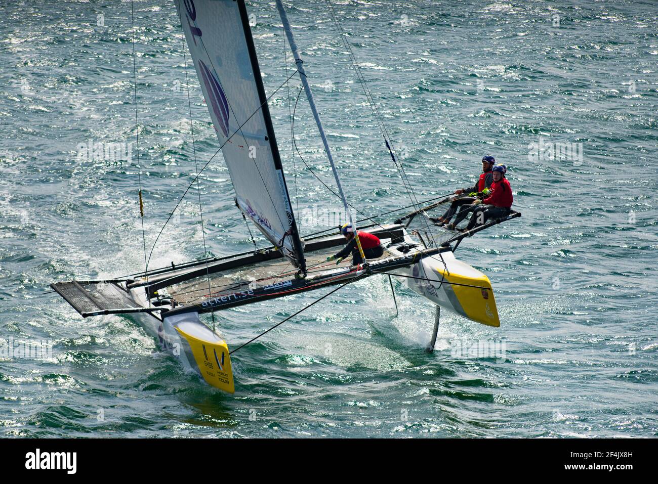 Grande course de voile de bateau M32 Concours de catamaran à Marstrand Suède Banque D'Images