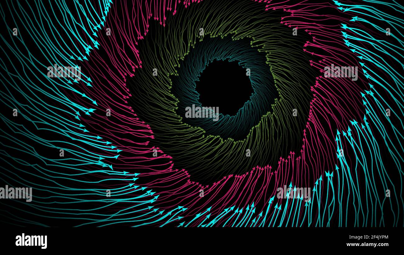 Illustration abstraite de la piste de tourbillon ou de la rotation du tunnel en arrière-plan. Illustration de Vecteur