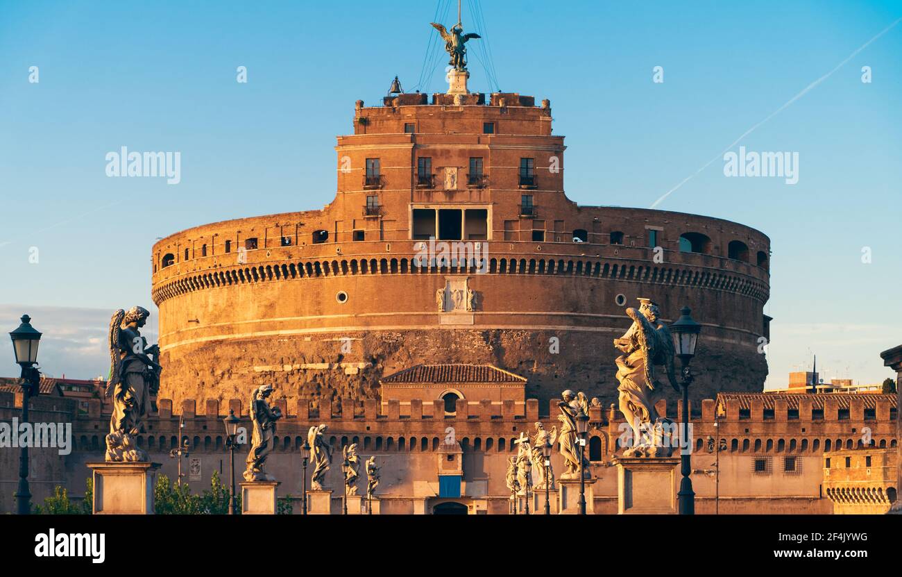 Château de Saint Angel sur le Tibre à Rome, Italie. Banque D'Images
