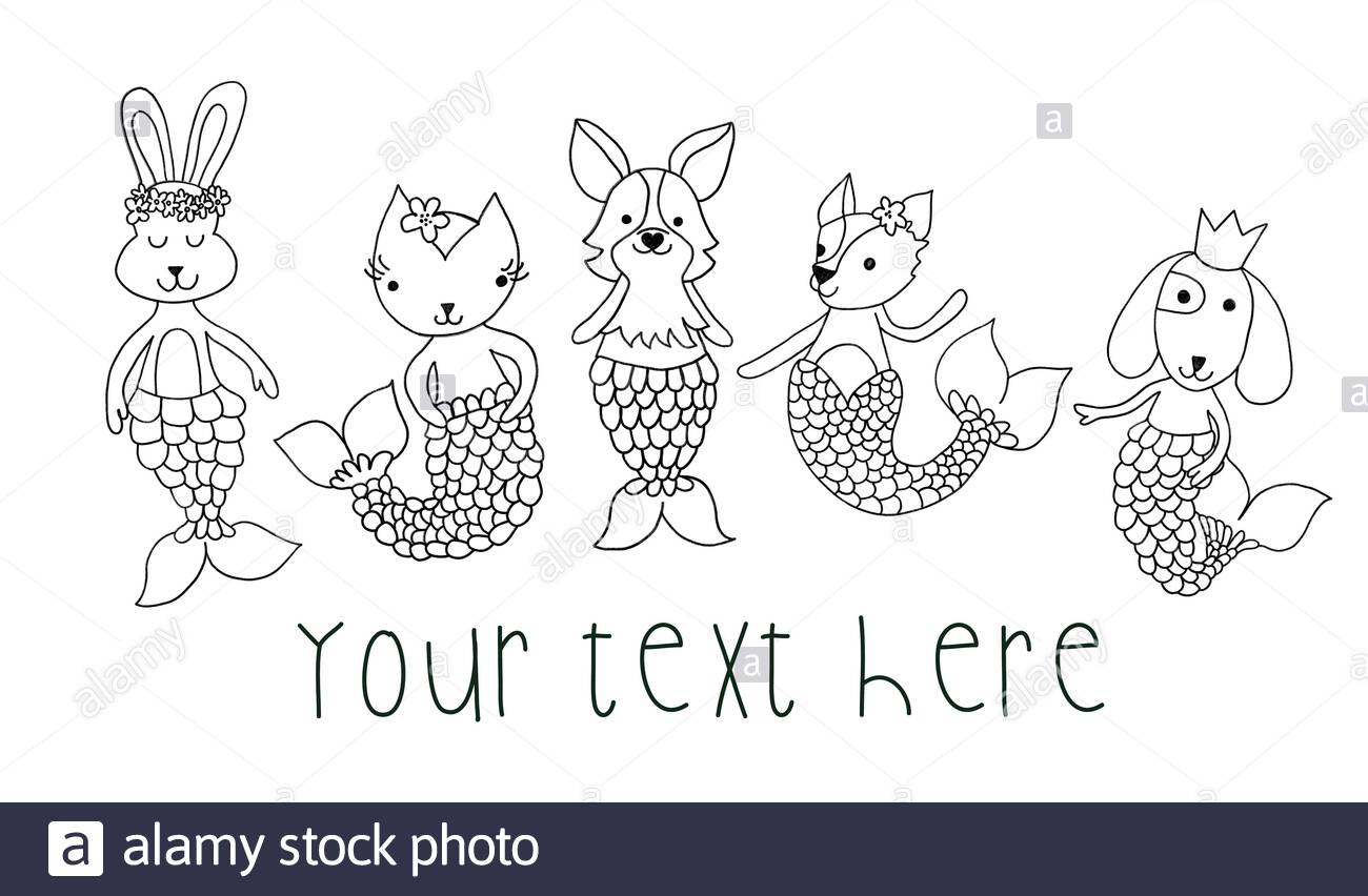 Coloriage Sirene Banque D Image Et Photos Alamy