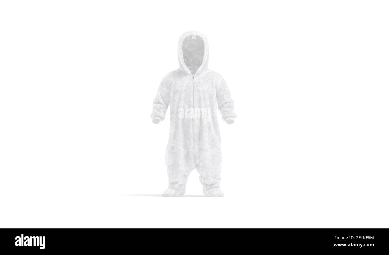 Combinaison en peluche blanche vierge pour enfant avec maquette de la  capuche, vue latérale Photo Stock - Alamy