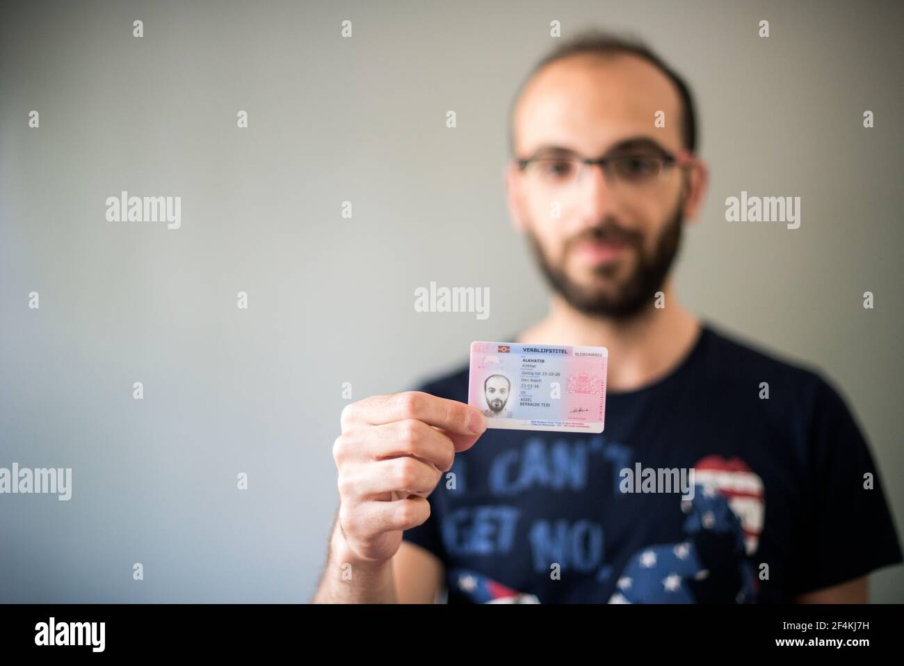 Tilburg, pays-Bas. Ammar a obtenu son premier statut d'asile de cinq ans après avoir fui la guerre civile syrienne à travers la Turquie vers les pays-Bas. Banque D'Images