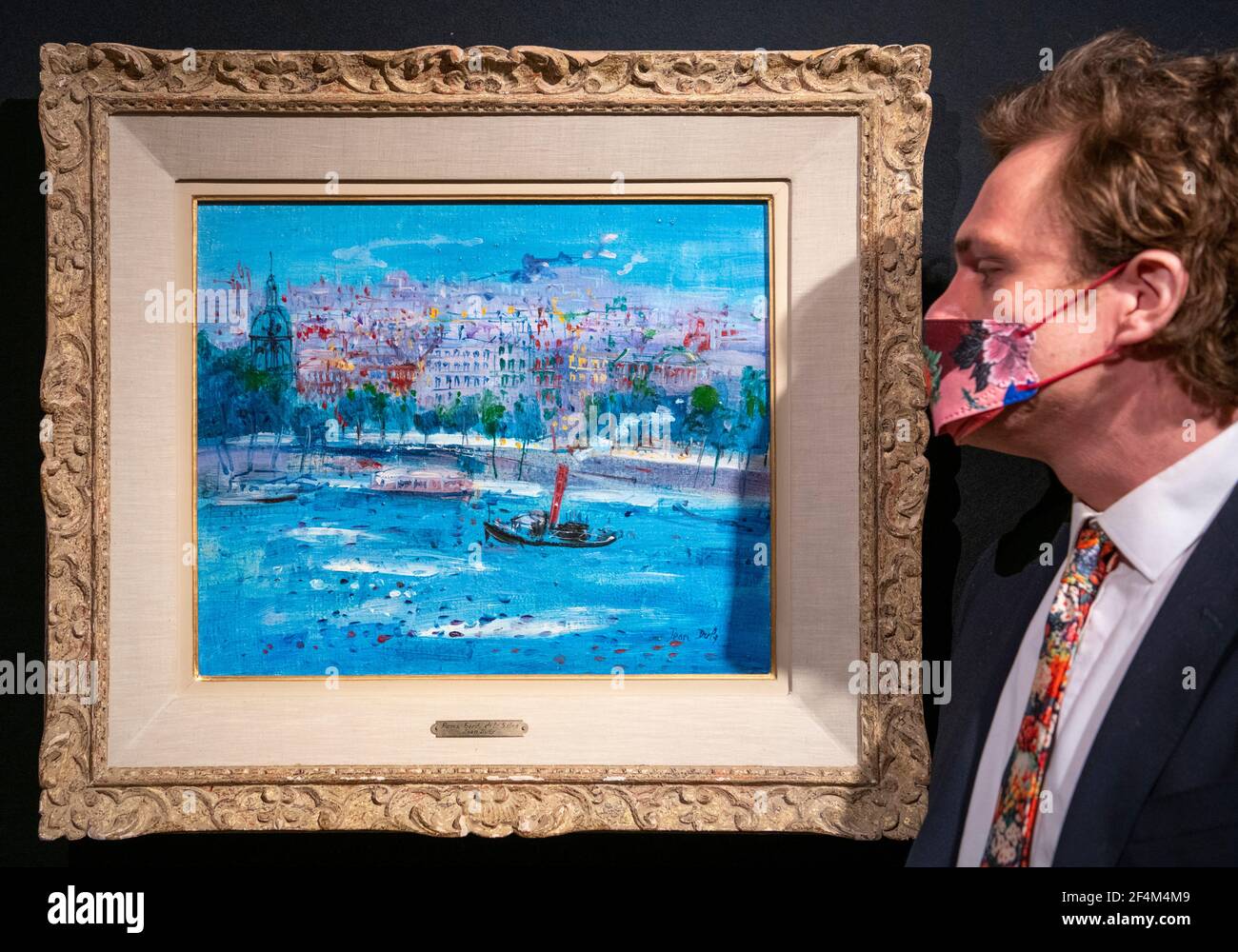 Bonhams, Londres, Royaume-Uni. 22 mars 2021. Aperçu de la vente d'art impressionniste et moderne qui aura lieu le 25 mars. Image: Jean Dufy, Paris, la Seine, estimation de £30,000-50,000. Crédit : Malcolm Park/Alay Live News Banque D'Images