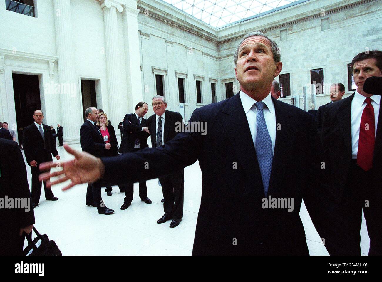 Le président américain George Bush visite le British Museum à Londres Banque D'Images