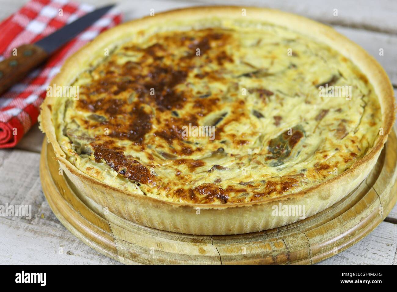 quiche aux champignons Banque D'Images