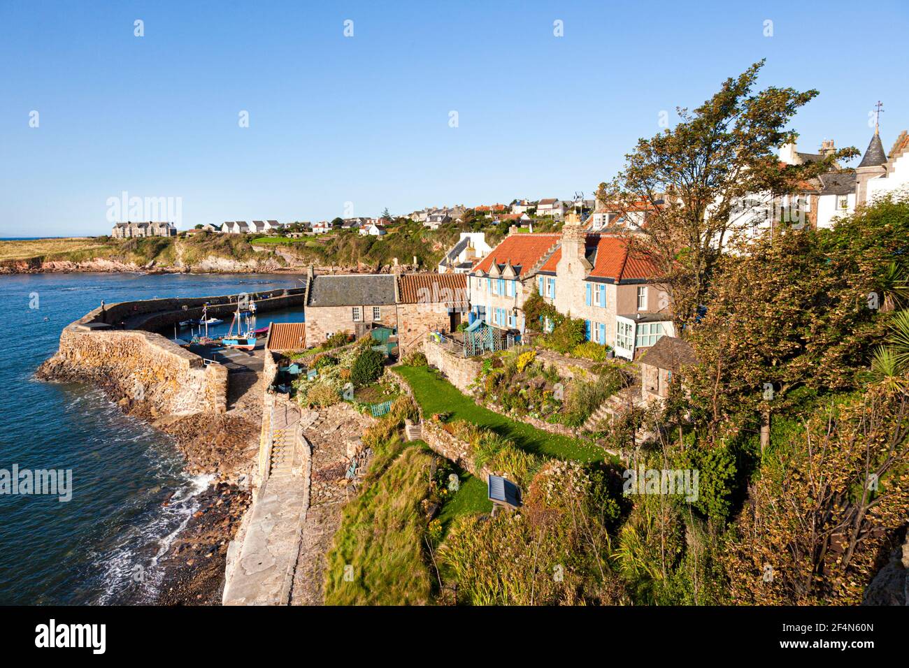 Lumière du matin sur le petit village de pêcheurs de Crail dans le Neuk est de Fife, en Écosse, au Royaume-Uni Banque D'Images