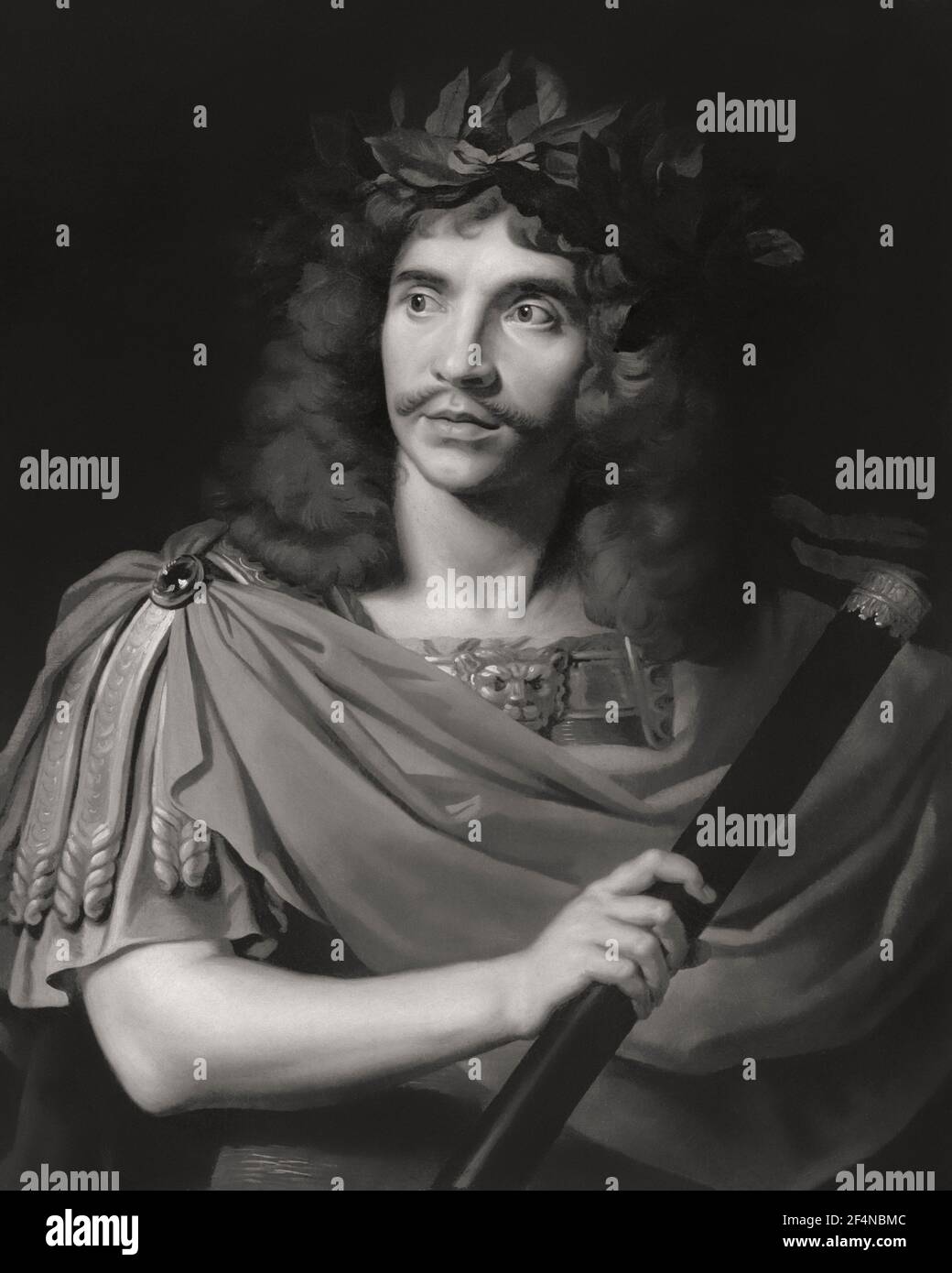 Molière dans le rôle de César, la mort de Pompey, portrait de Nicolas Mignard Banque D'Images