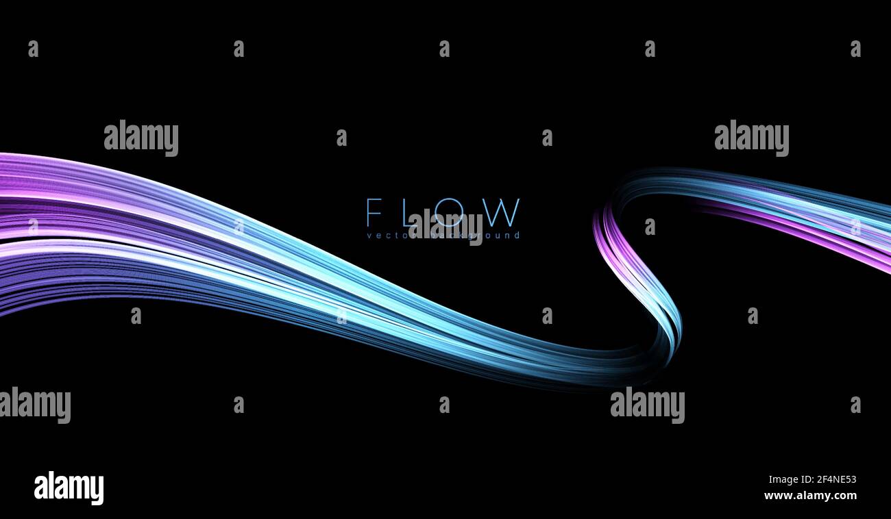 Vector Abstract brillant couleur bleu vague élément de conception sur fond sombre. Conception scientifique Illustration de Vecteur