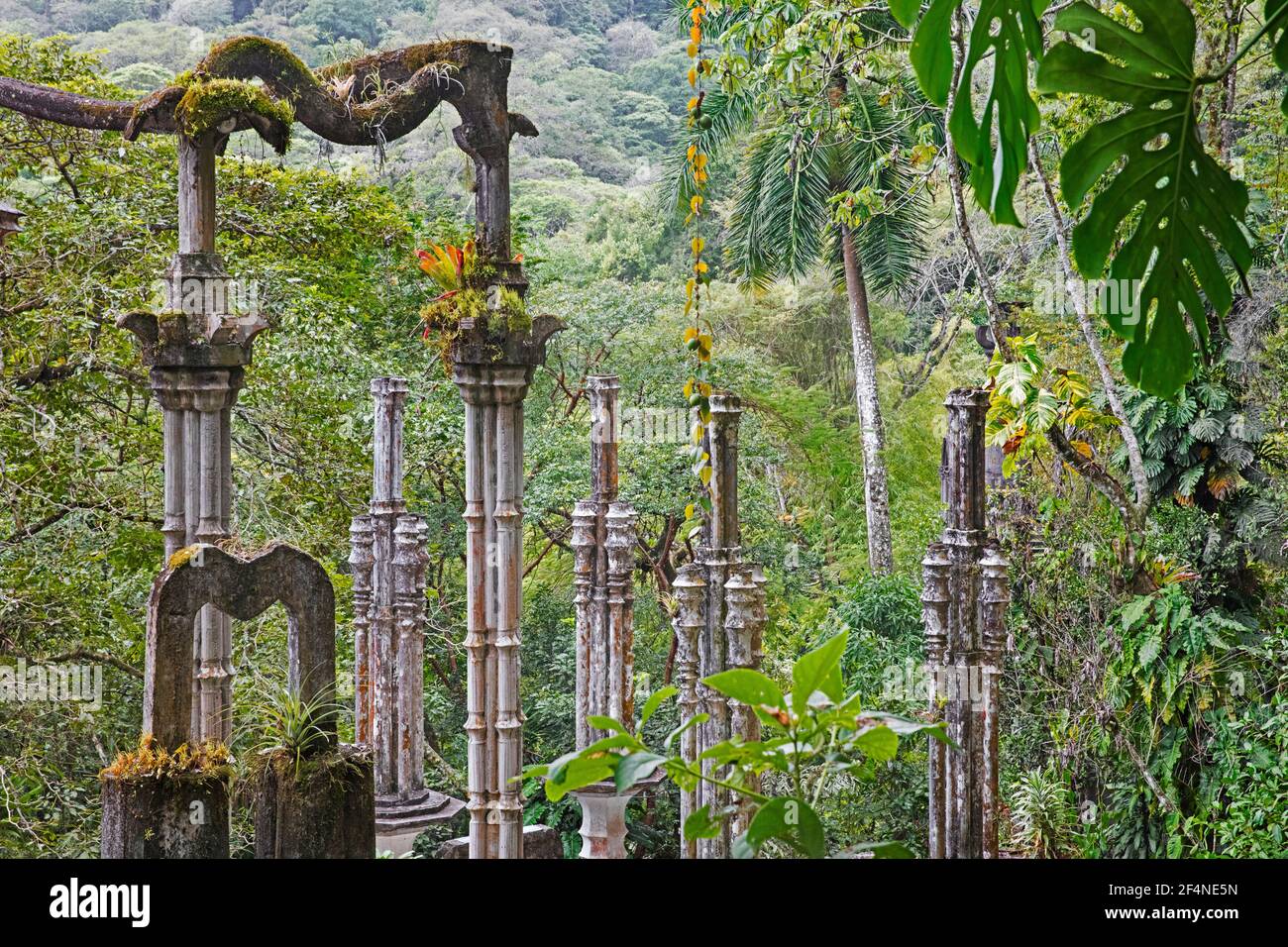 Structure en béton surréaliste créée par Edward James à Las Pozas / les piscines près de Xilitla, San Luis Potosi, région de Huasteca, Mexique Banque D'Images