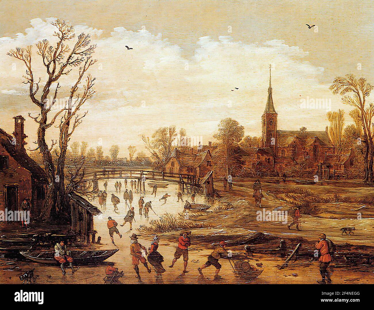 Esaias van de Velde- Paysage d'hiver Banque D'Images