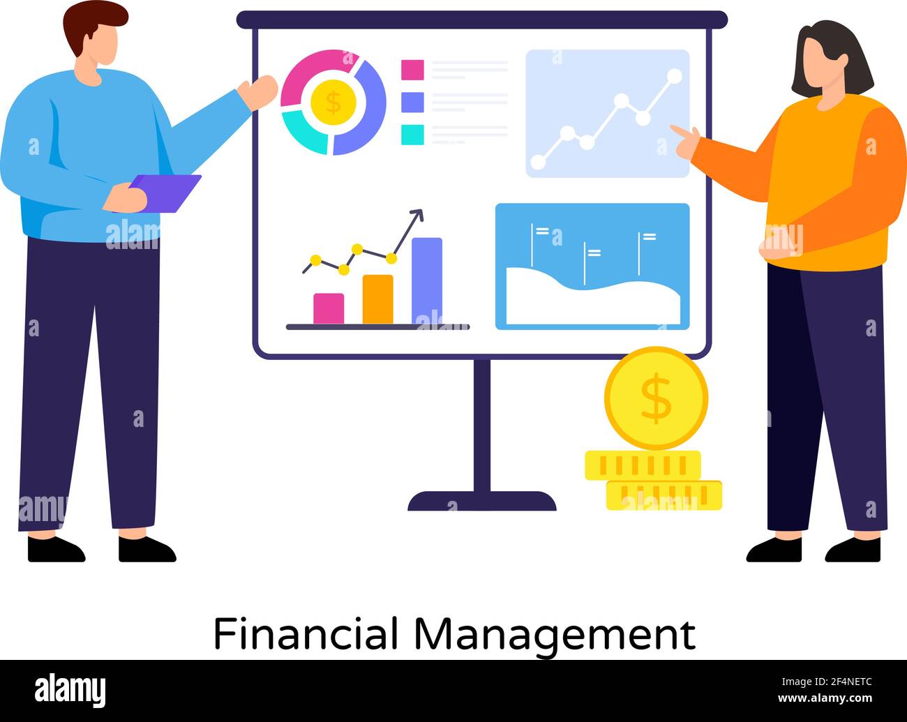 Vecteur de téléchargement Premium de gestion financière Illustration de Vecteur