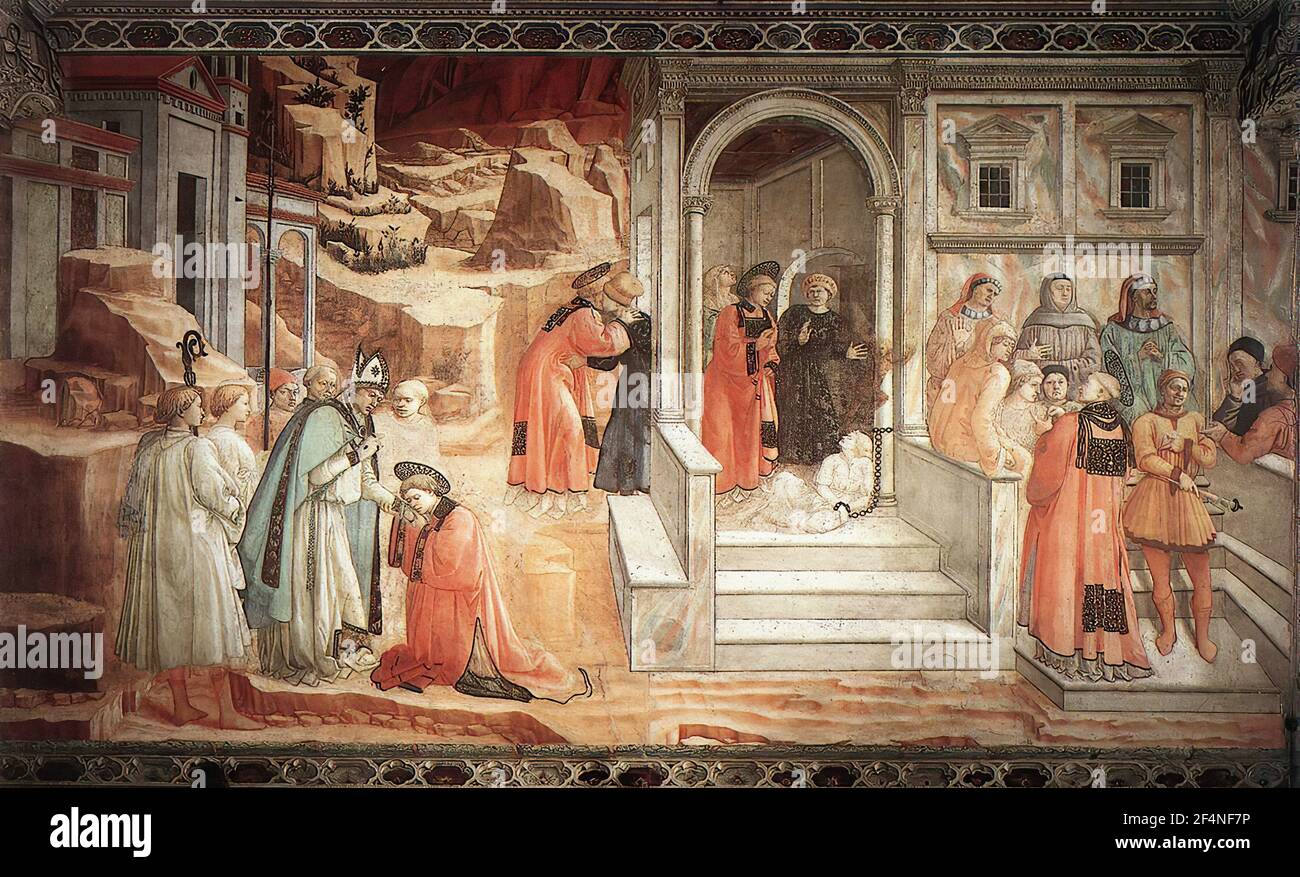 Fra Filippo Lippi - Synagogue 1465 Disputation Banque D'Images