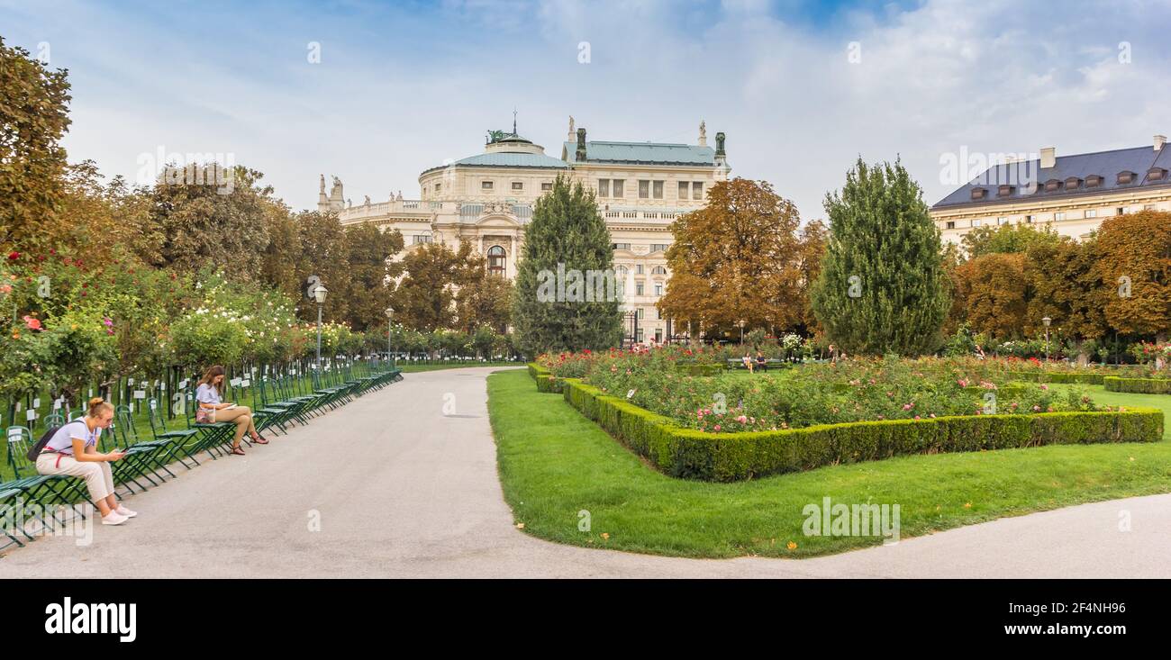 Panorama du parc Volksgarten à Vienne, Autriche Banque D'Images