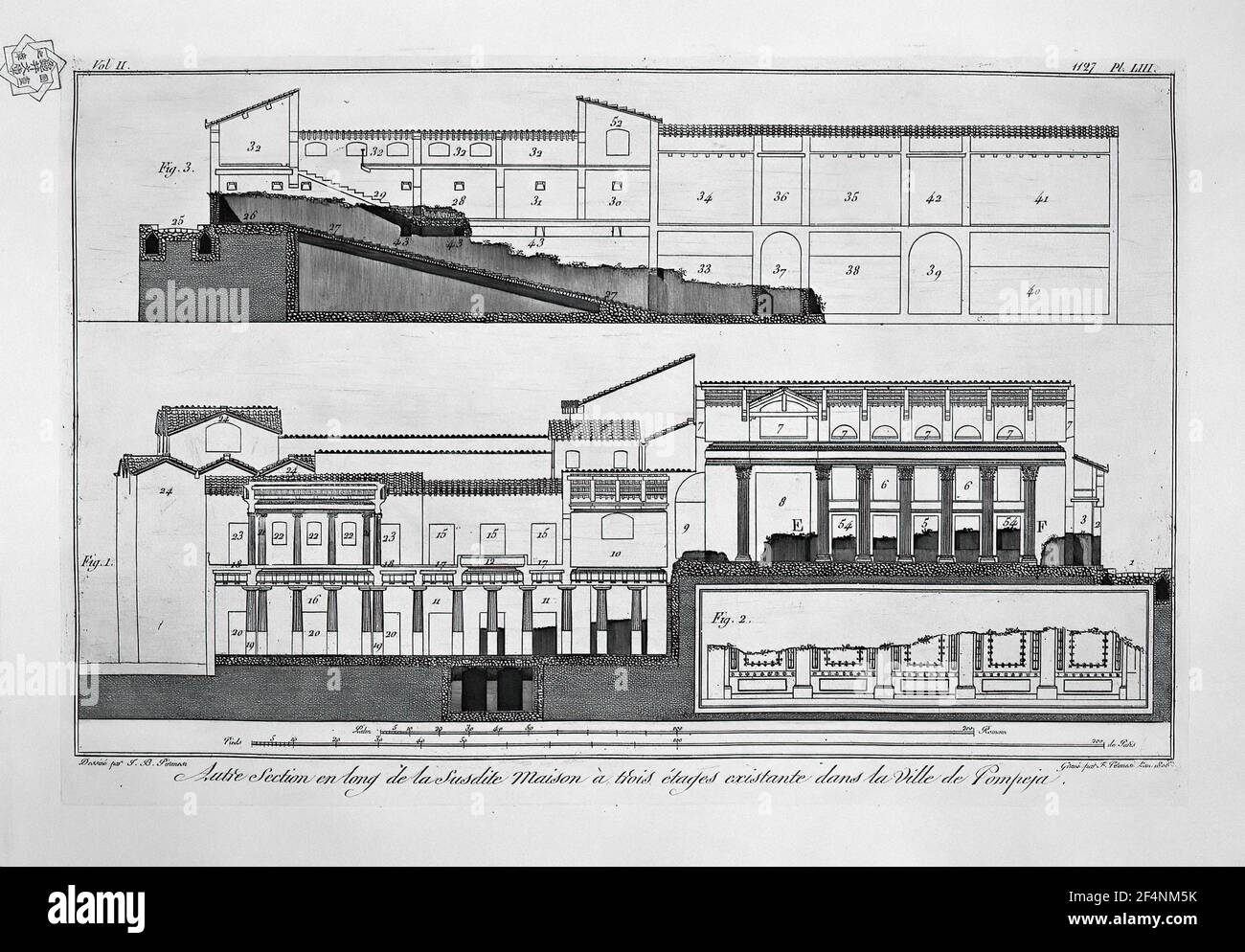 Giovanni Battista Piranesi - Plan Premier troisième étage trois étages Maison Banque D'Images