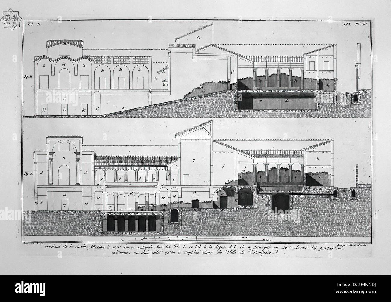 Giovanni Battista Piranesi - deuxième étage Plan Maison de trois étages Banque D'Images