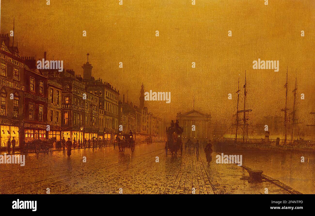 John Atkinson Grimshaw - Greenock Dock Banque D'Images