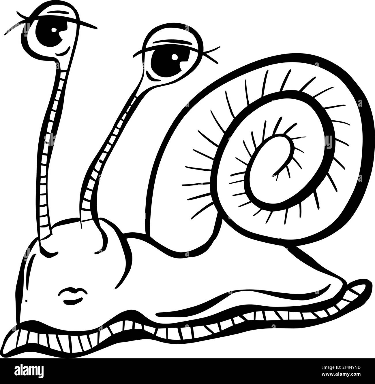 Bande dessinée escargot drôle Illustration avec les yeux Illustration de Vecteur