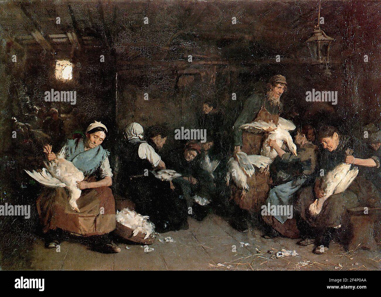 Max Liebermann - Oies de la pleurs femmes 1871 Banque D'Images