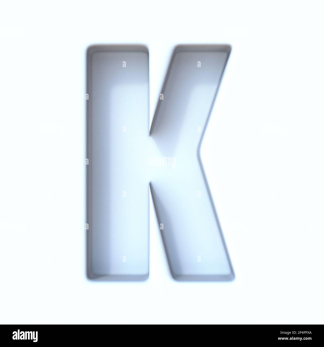 Police ombre trou blanc Letter K 3D rendu illustration isolée sur fond blanc Banque D'Images