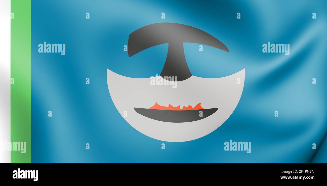 Drapeau NunatuKavut 3D. Illustration 3D. Banque D'Images