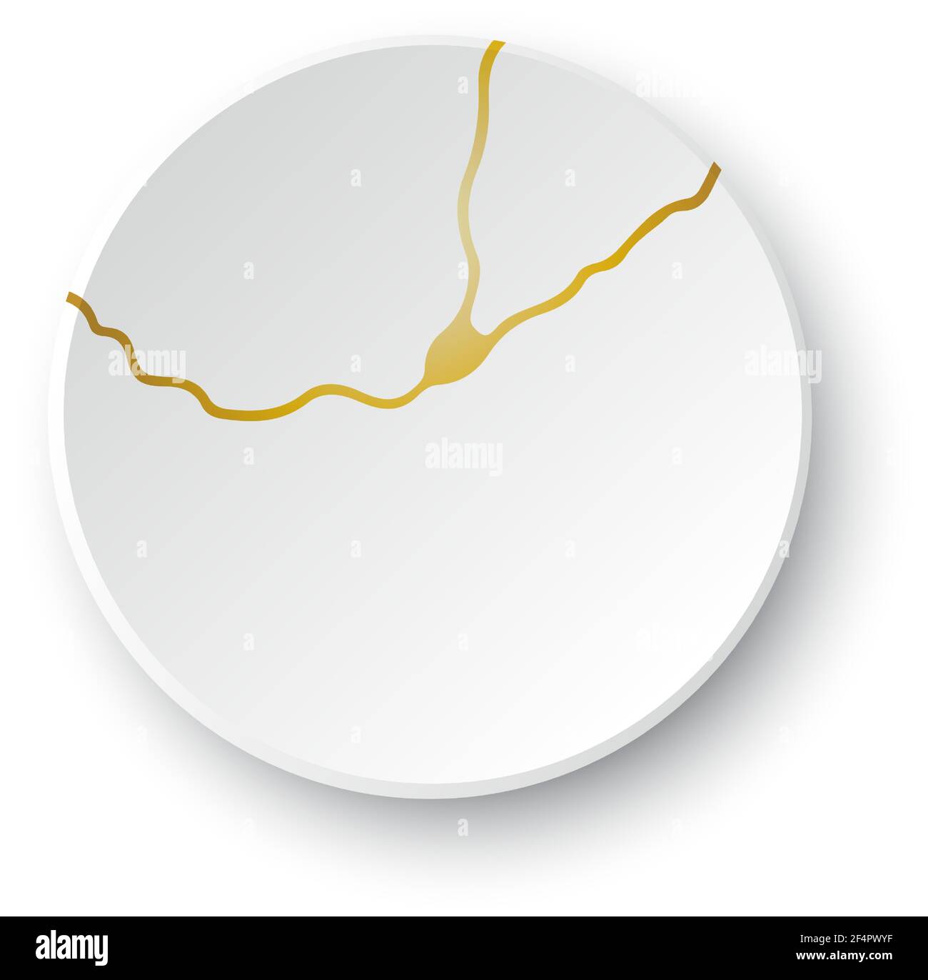 Fissure Kintsugi or. Effet cassé et craquelé, craquelure et texture endommagée. Les illustrations vectorielles peuvent être utilisées pour les décorations kintsugi, les arts muraux Illustration de Vecteur