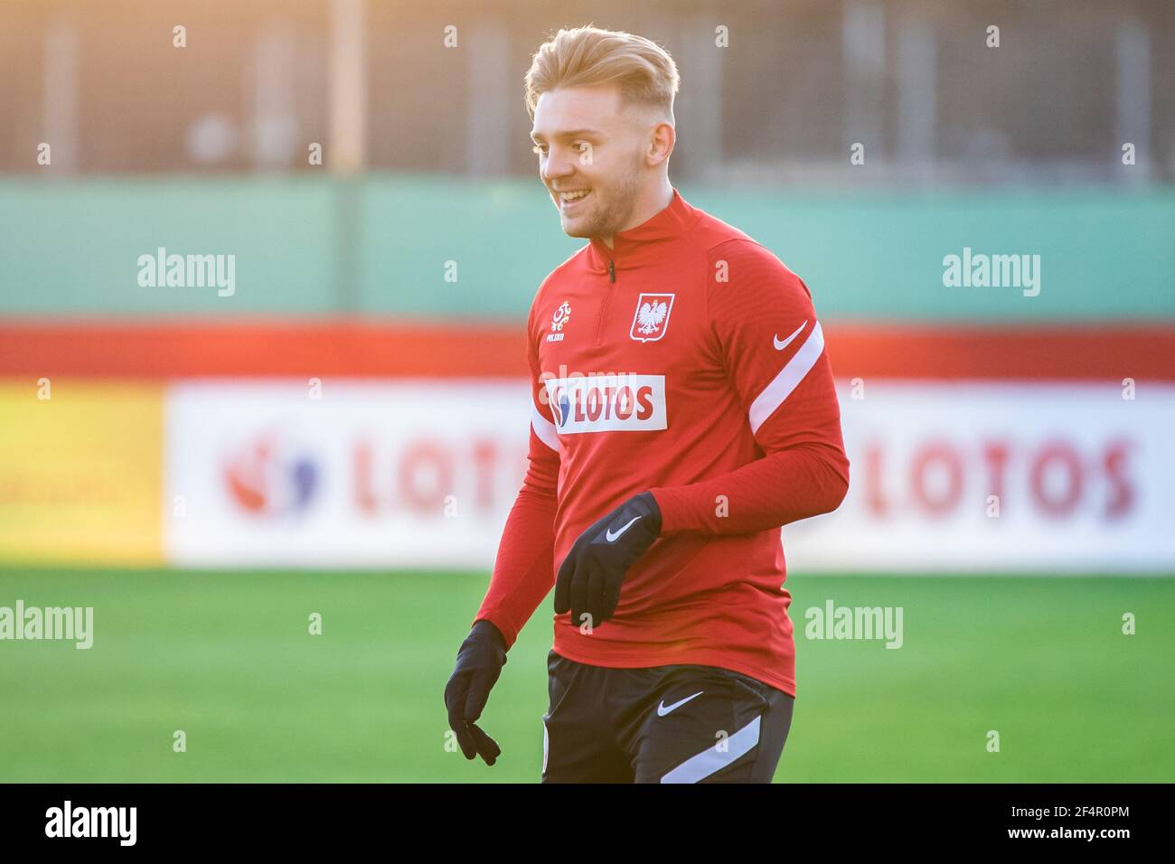 Varsovie, Pologne. 22 mars 2021. Kamil Jozwiak, de Pologne, vu en action lors de la première session de formation officielle de l'équipe nationale polonaise de football en 2021. (Photo de Mikolaj Barbanell/SOPA Images/Sipa USA) crédit: SIPA USA/Alay Live News Banque D'Images