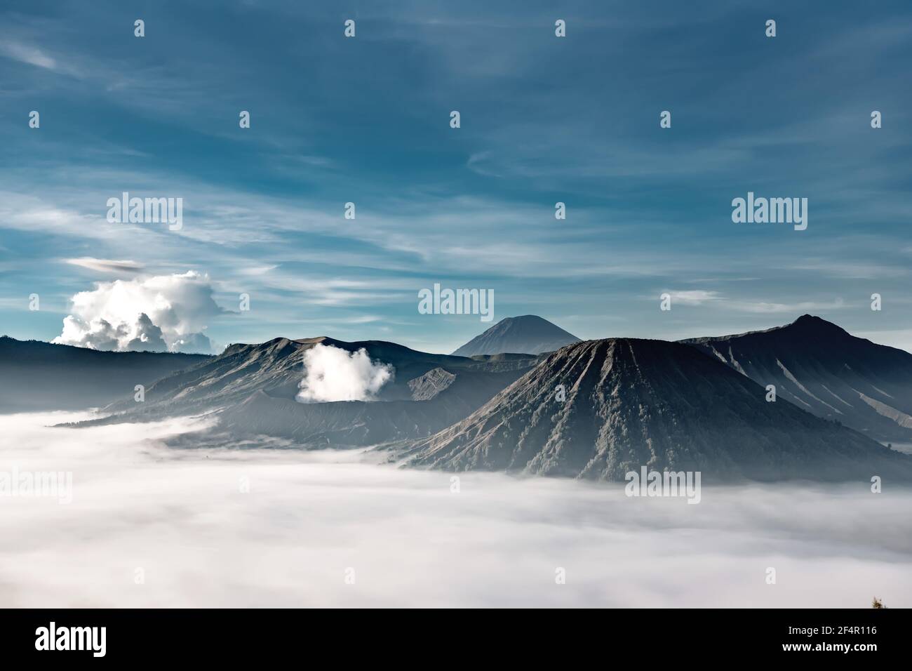 Vue du matin sur le volcan Bromo. East Java, Indonésie Banque D'Images