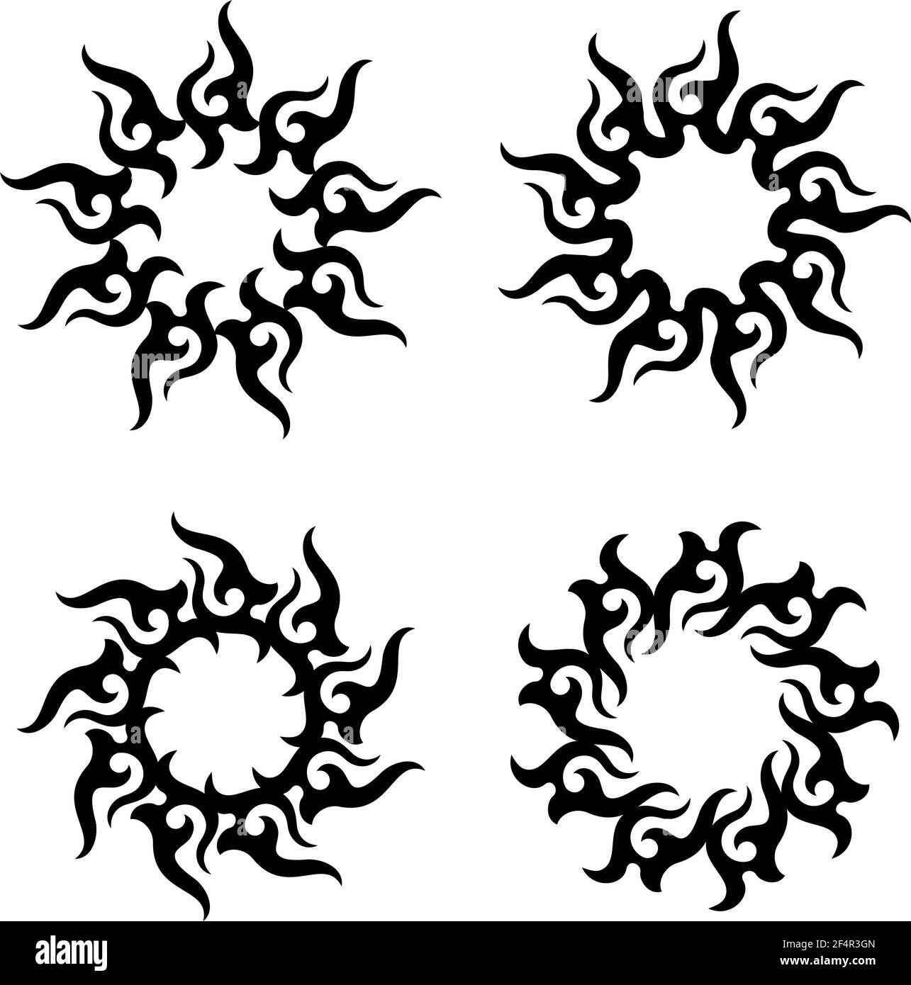 Illustration du vecteur de soleil de tatouage tribal Illustration de Vecteur