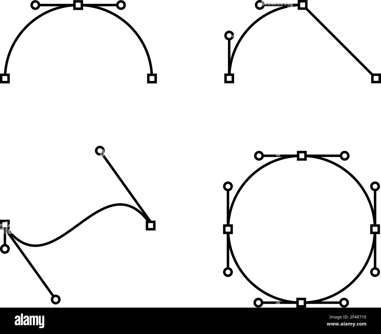 Illustration du vecteur d'édition de courbe de Bézier Illustration de Vecteur