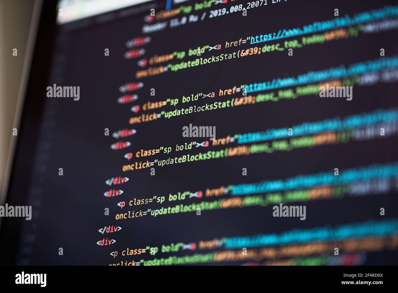 Résumé du code de programmation de base du développeur de logiciel. Banque D'Images