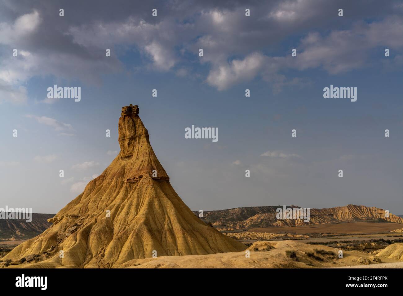 Vue sur le désert et la réserve naturelle de Bardenas Reales Dans le nord de l'Espagne Banque D'Images