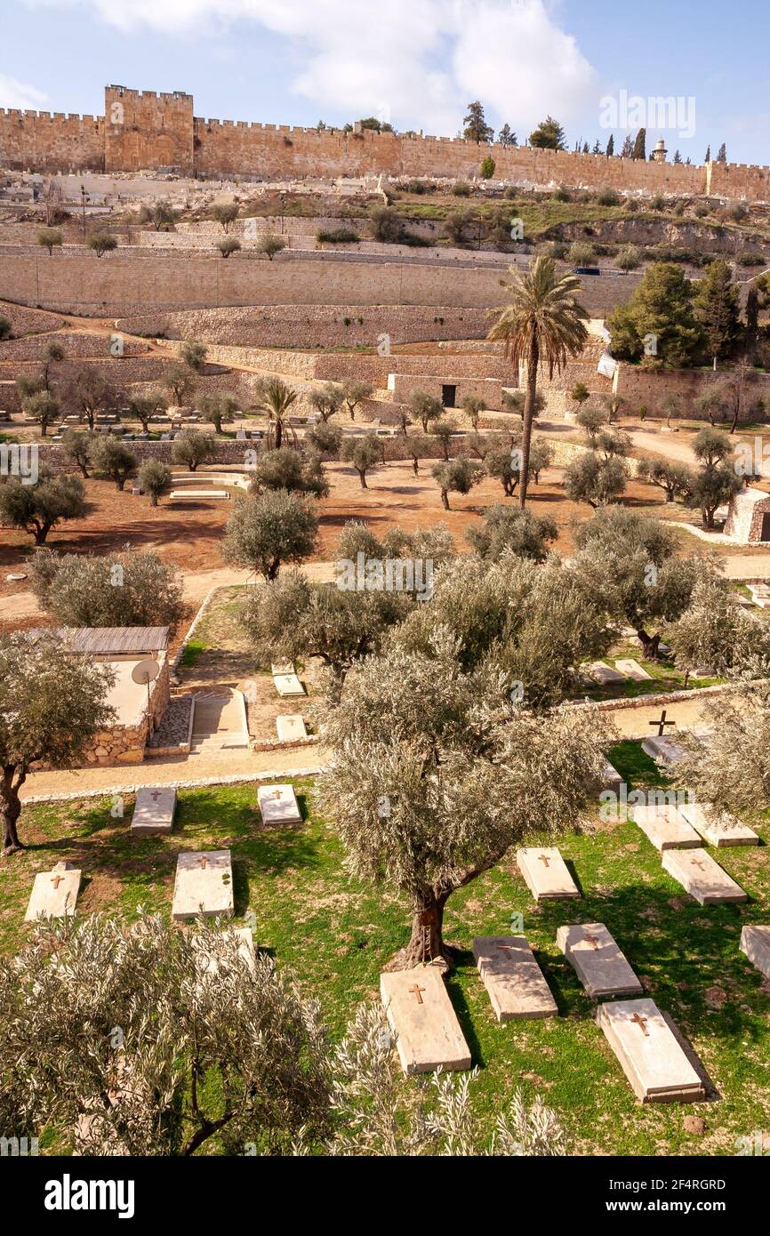 Mont des oliviers à Jérusalem - Palestine, Israël Banque D'Images