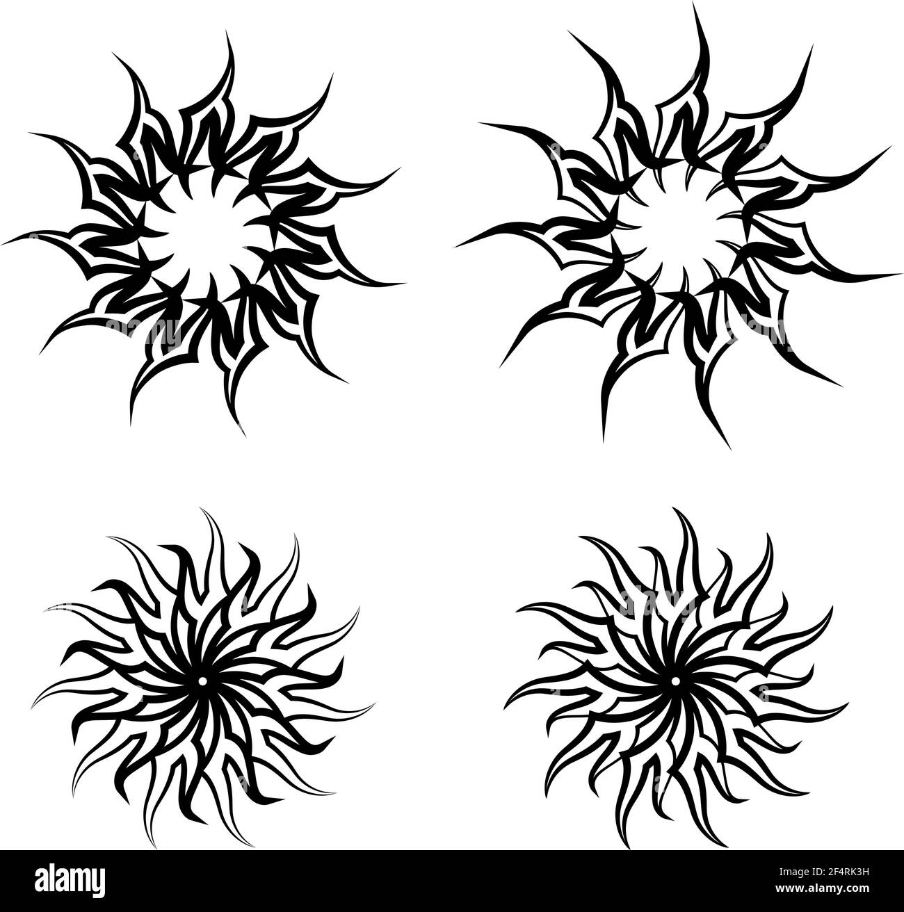 Illustration de l'art vectoriel de la conception Tribal Tattoo Sun Illustration de Vecteur