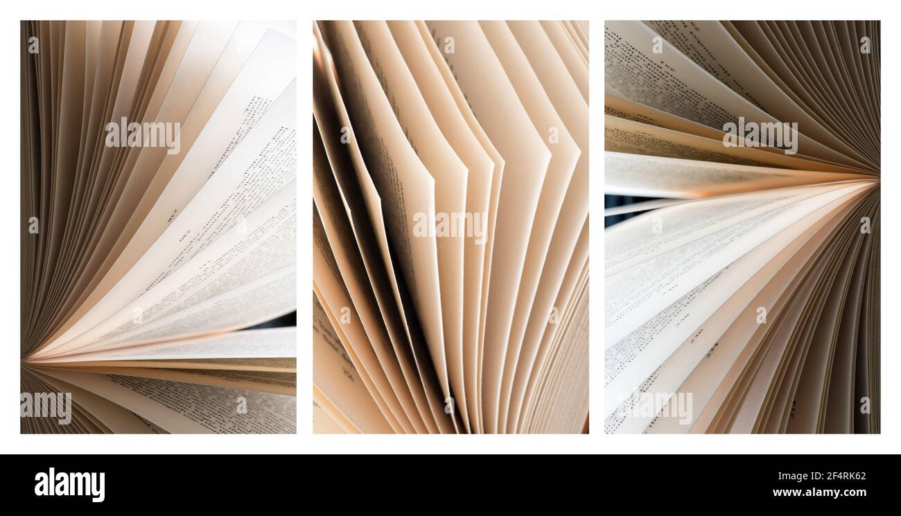 Pages de livre de triptyque abstrait Banque D'Images