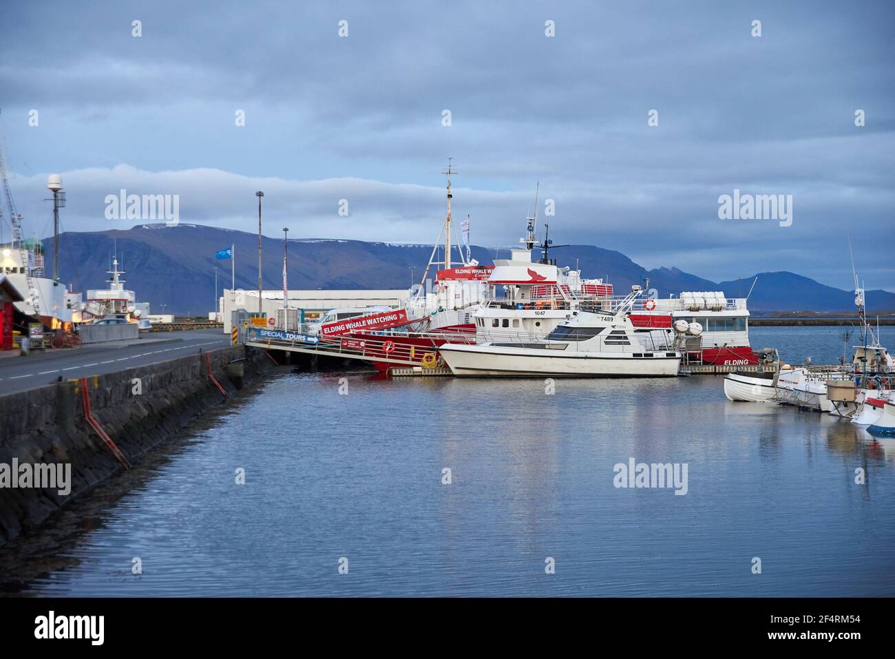 Reykjavik, Islande - 16 octobre 2016 : de nombreux bateaux et navires différents dans le port de la ville Banque D'Images