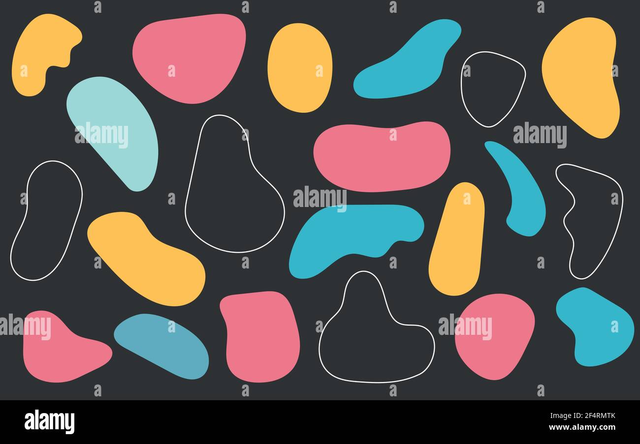 Éléments de forme liquide. Ensemble d'éléments graphiques modernes. Bannière de formes dynamiques liquides. Formes liquides abstraites de gradient. Illustration de Vecteur