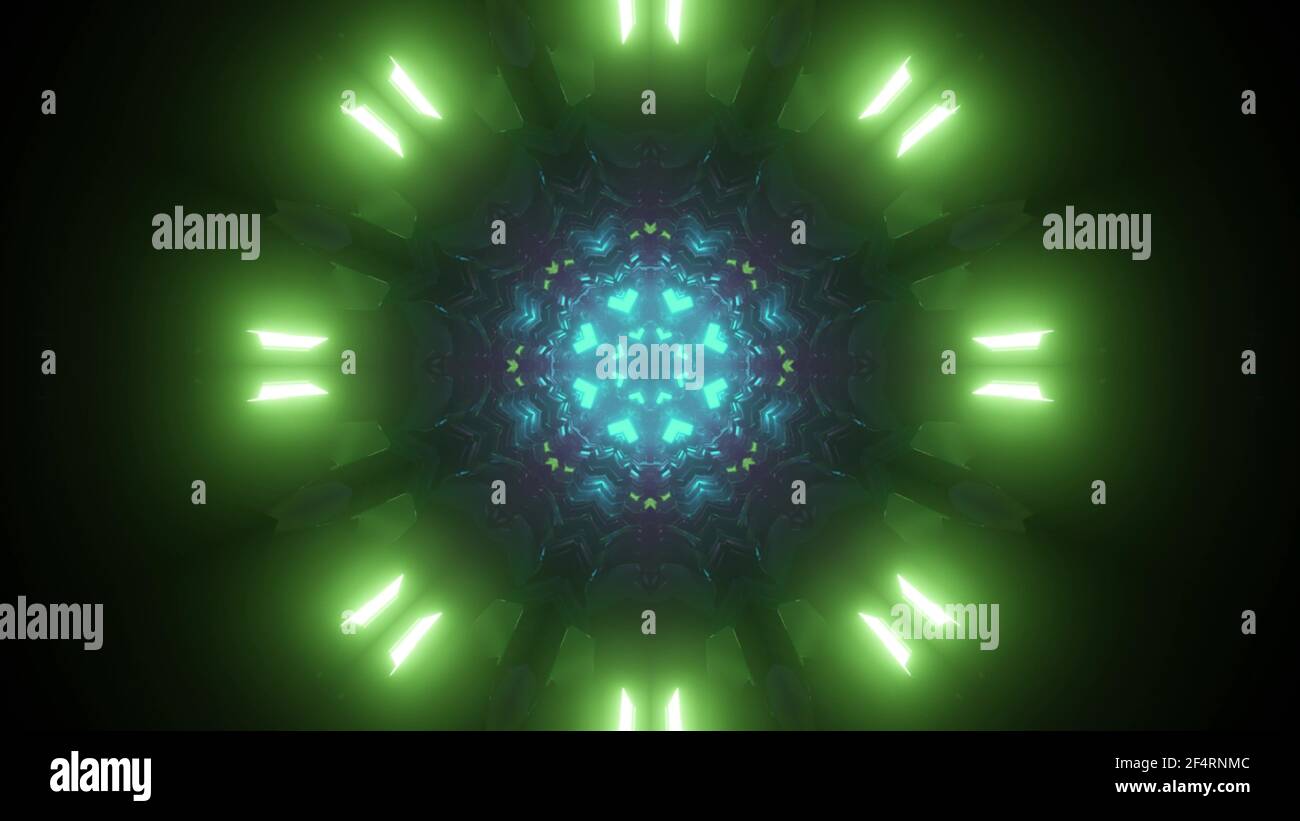 Illustration 3d du tunnel SCI fi Neon Banque D'Images