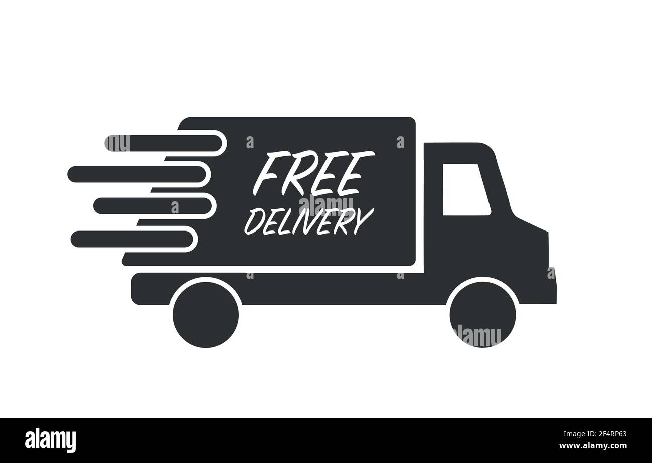 Camion de livraison rapide et gratuit. Concept de livraison gratuite Illustration de Vecteur