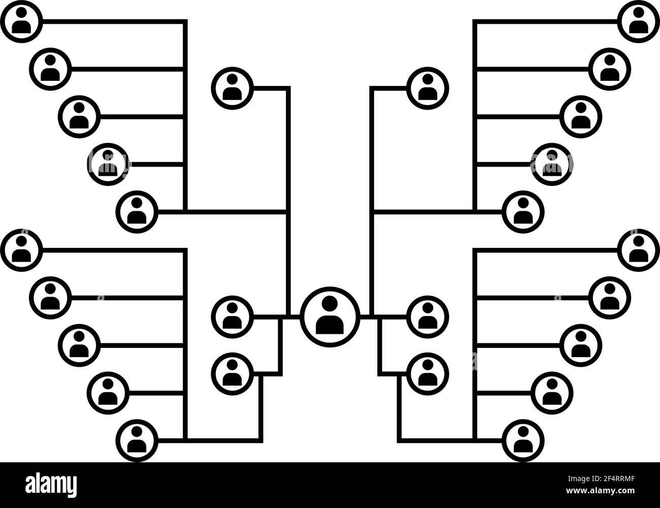 Illustration du vecteur d'icône de connexion réseau, concentrateur, réseau social à ligne plate isolée Illustration de Vecteur