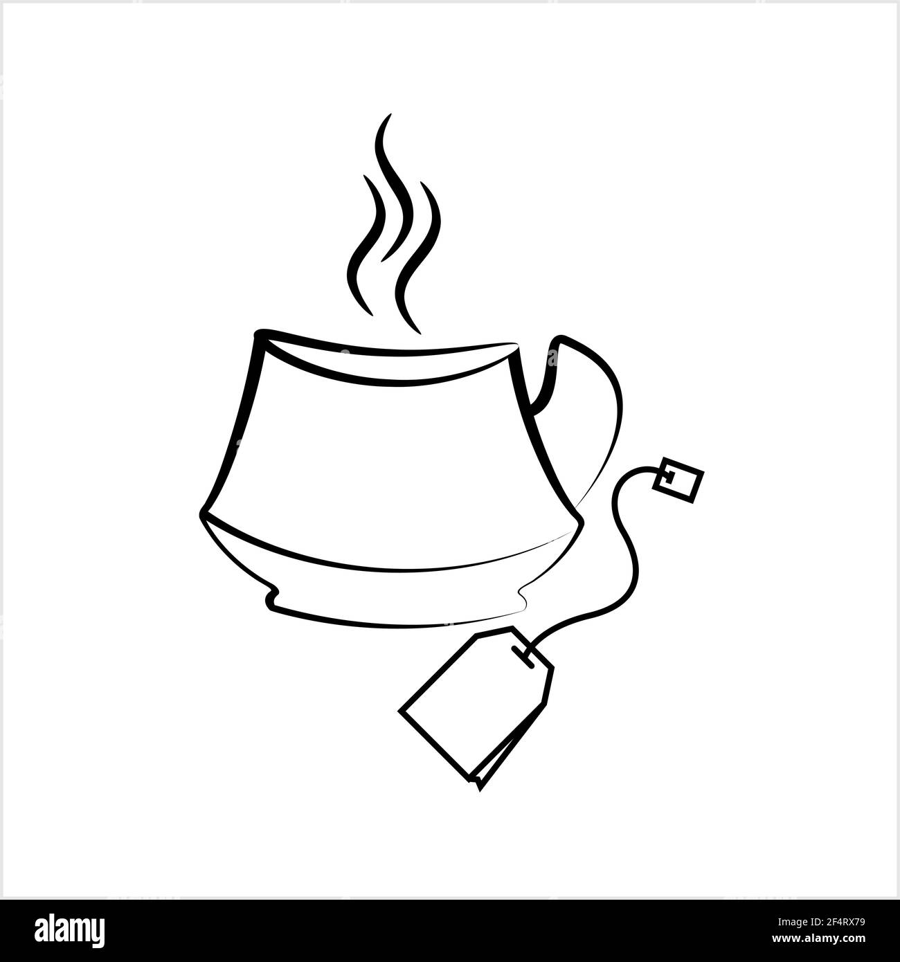 Illustration de l'icône représentant un gobelet et un sac à thé Vector Art Illustration de Vecteur