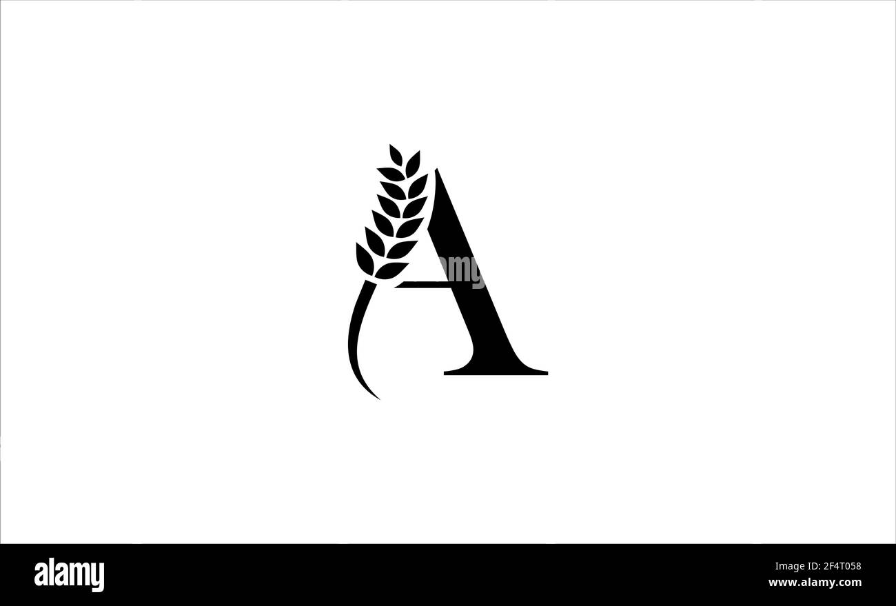 lettre du logo blé une illustration vectorielle Banque D'Images