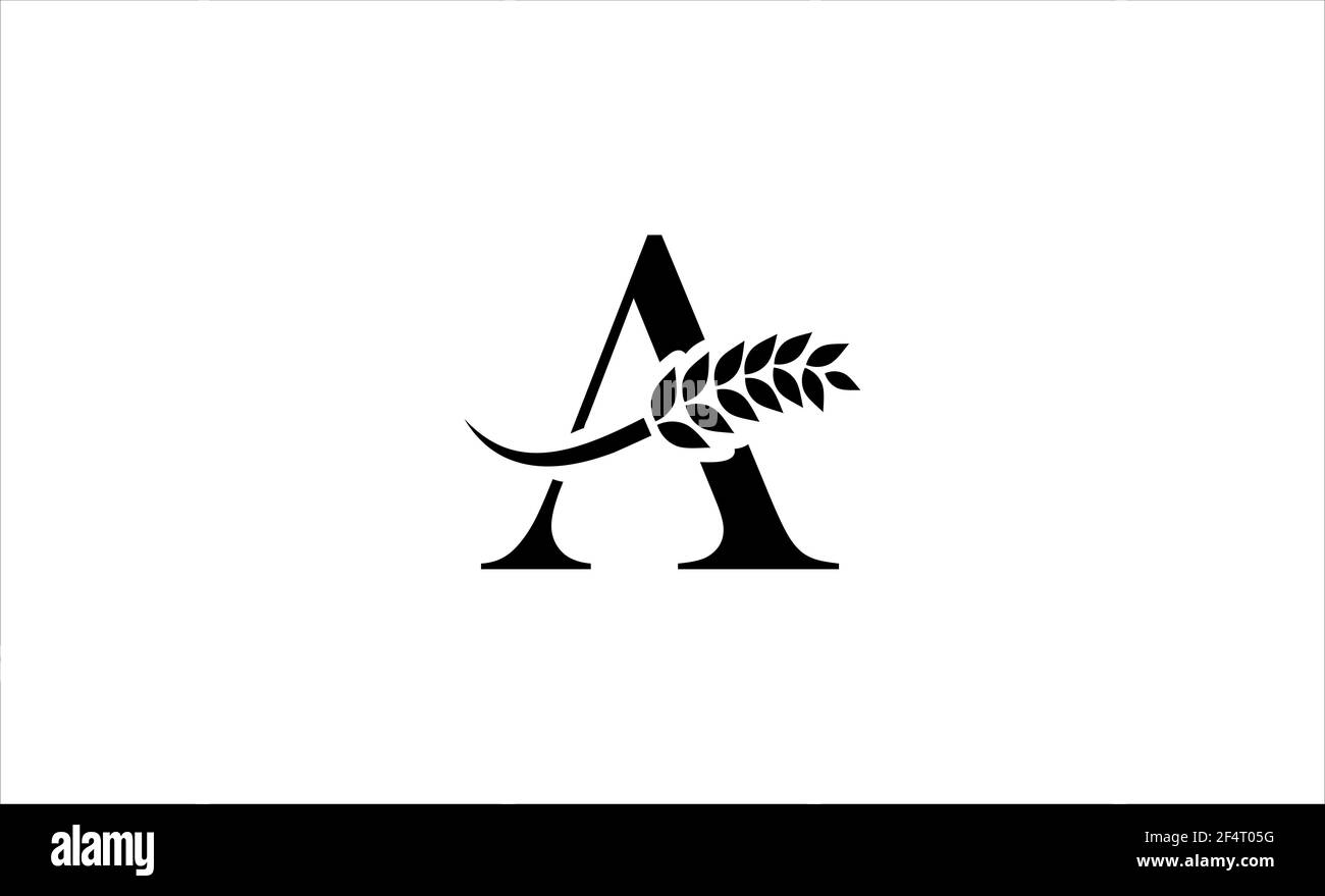 lettre du logo blé une illustration vectorielle Banque D'Images